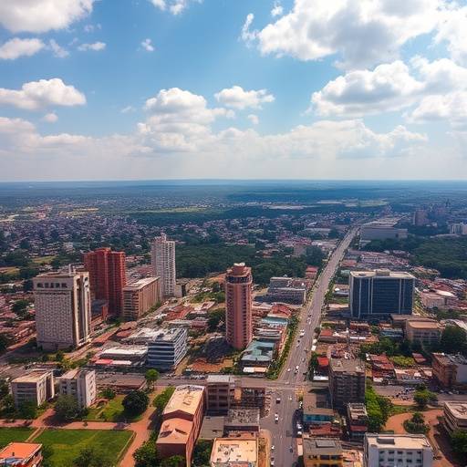 Aerial shot of Kampala, Uganda's capital city