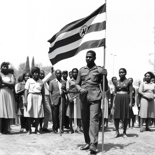 Historical photograph of Ugandan independence celebrations in 1962
